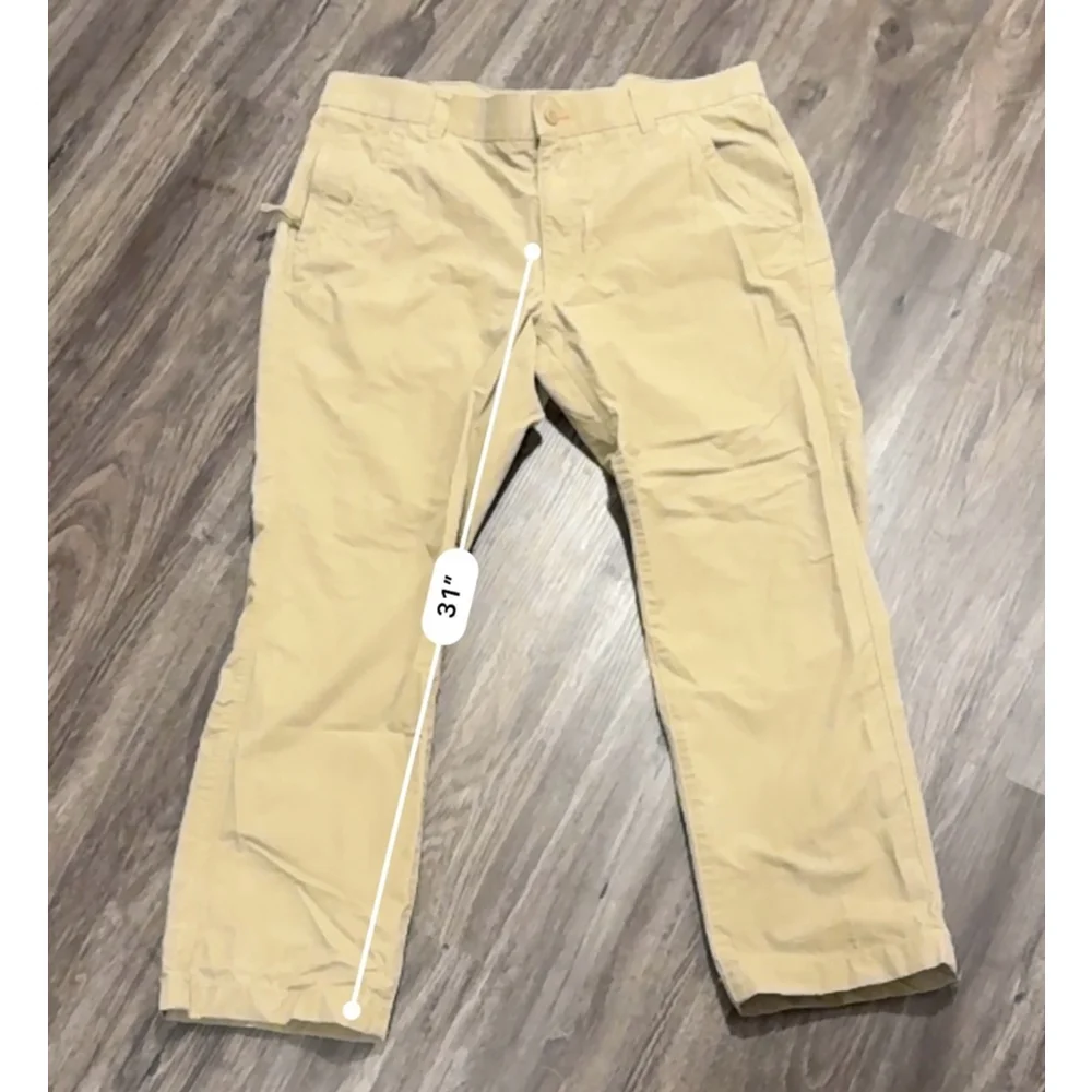 L.L.Bean Men’s Standard Fit Tan Chino 100% Cotton Pants Flat Front Size 38x29 - Picture 5 of 8